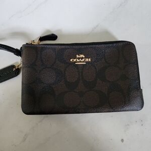 Coach double zip wristlet